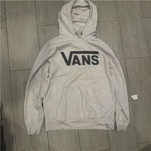Vans Light Gray Hoodie with Black Logo